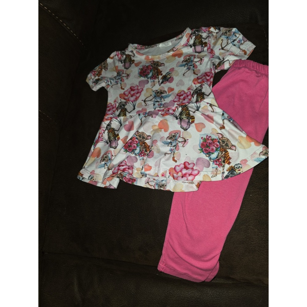 Boutique Harry‎ Potter house elf dobby hearts balloons hedwig top leggings 2t
